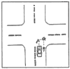 motorist making right turn 
across cyclist' path